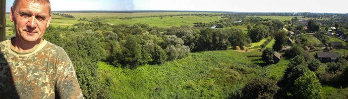 Панорамка речной долины с обзорной вышки в д. Поречье